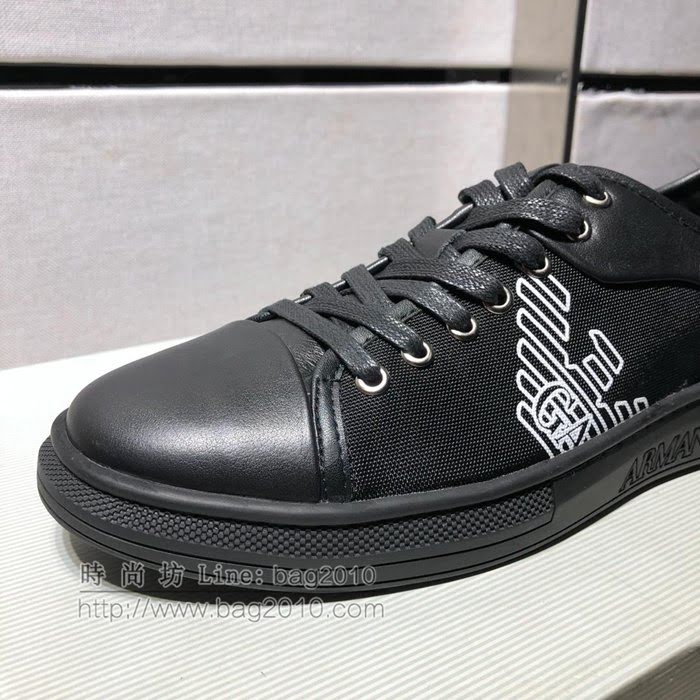 Armani男鞋 2019新款 最新官網同款 原單品質 阿瑪尼黑色男士休閒鞋  jpx1360